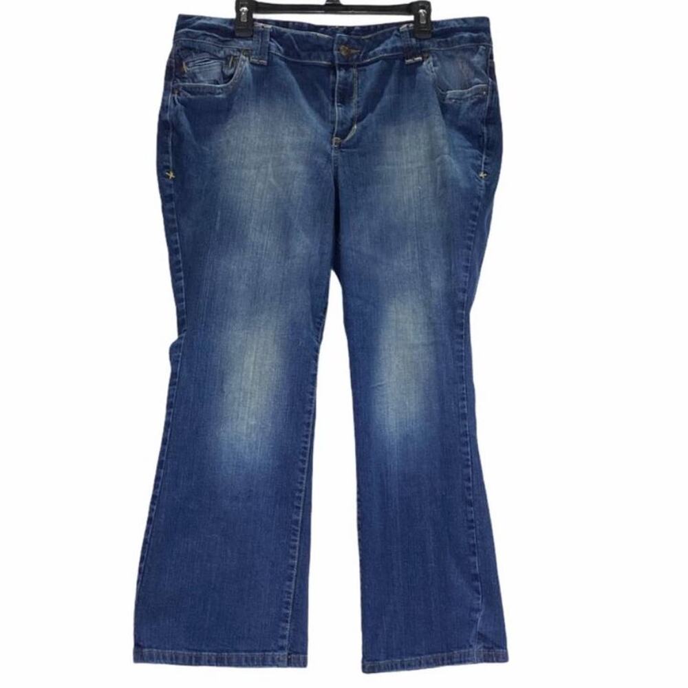 Lane Bryant Distinctly Boot Cut Red Triangle Denim Jeans Plus Size 20 Petite Blu